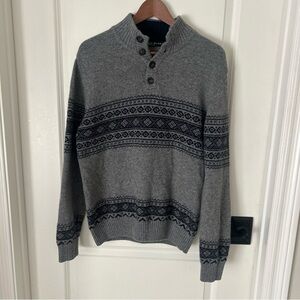 Daniele Blasi Mens Sz M 4 Button Sweater Nordic Wool Gray Navy Business Casual